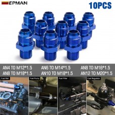 EPMAN 10PCS/LOT AN4 AN6 AN8 AN10 AN12 To M12*1.5 M14*1.5 M16*1.5 M18*1.5 M20*1.5 ​​​​Straight Male Oil Cooler Fuel Oil Hose Fitting Adapter​